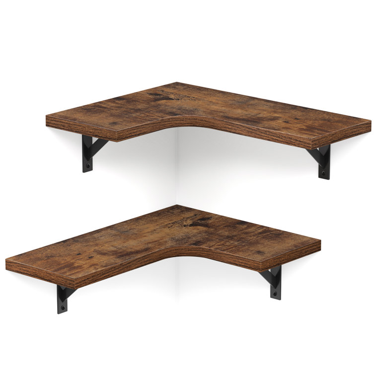 17 Stories 2 Piece L Shaped Floating Wall Storage Shelves (Set Of 2